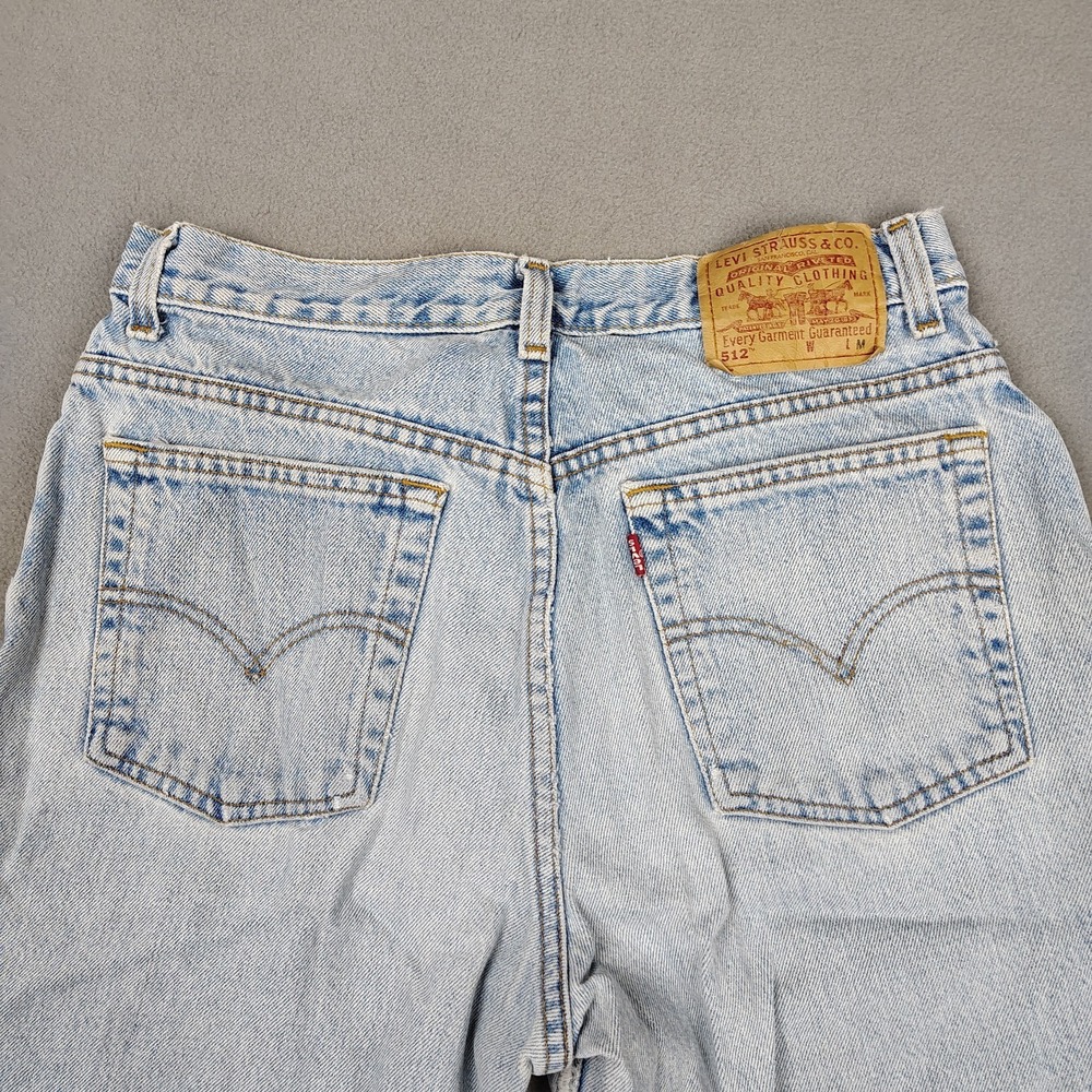 Vintage 90s Levis 512 Jeans Women 13 (Fits 8/9) Blue Straight Leg Grunge Biker - Picture 10 of 13